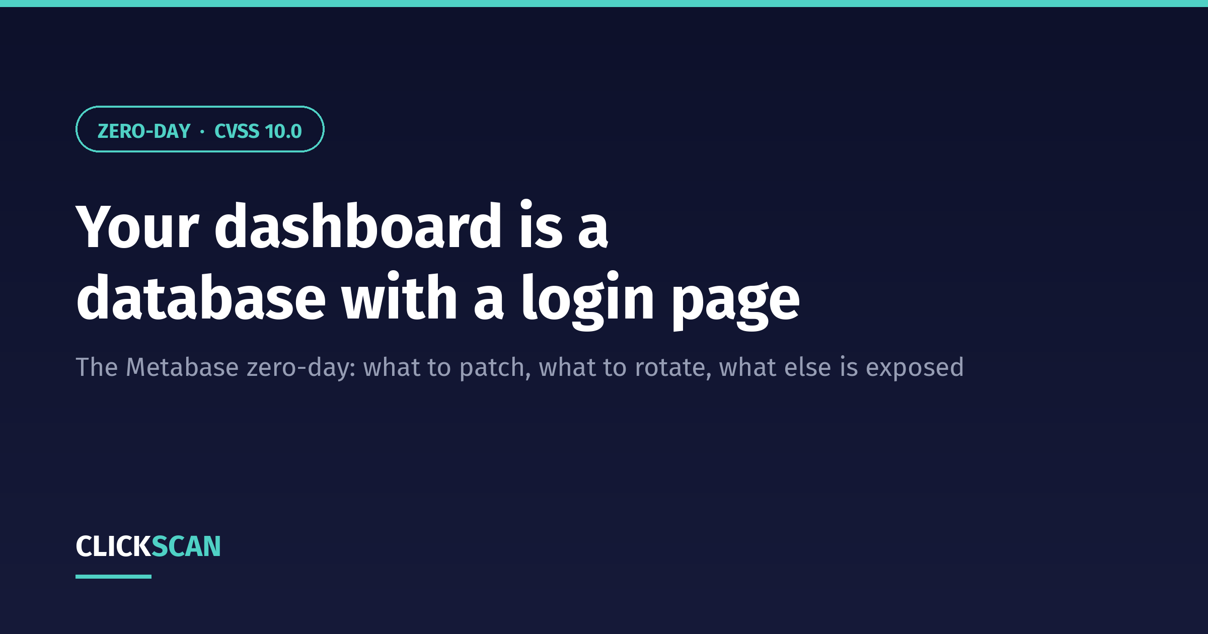 Your dashboard is a database with a login page — the Metabase zero-day