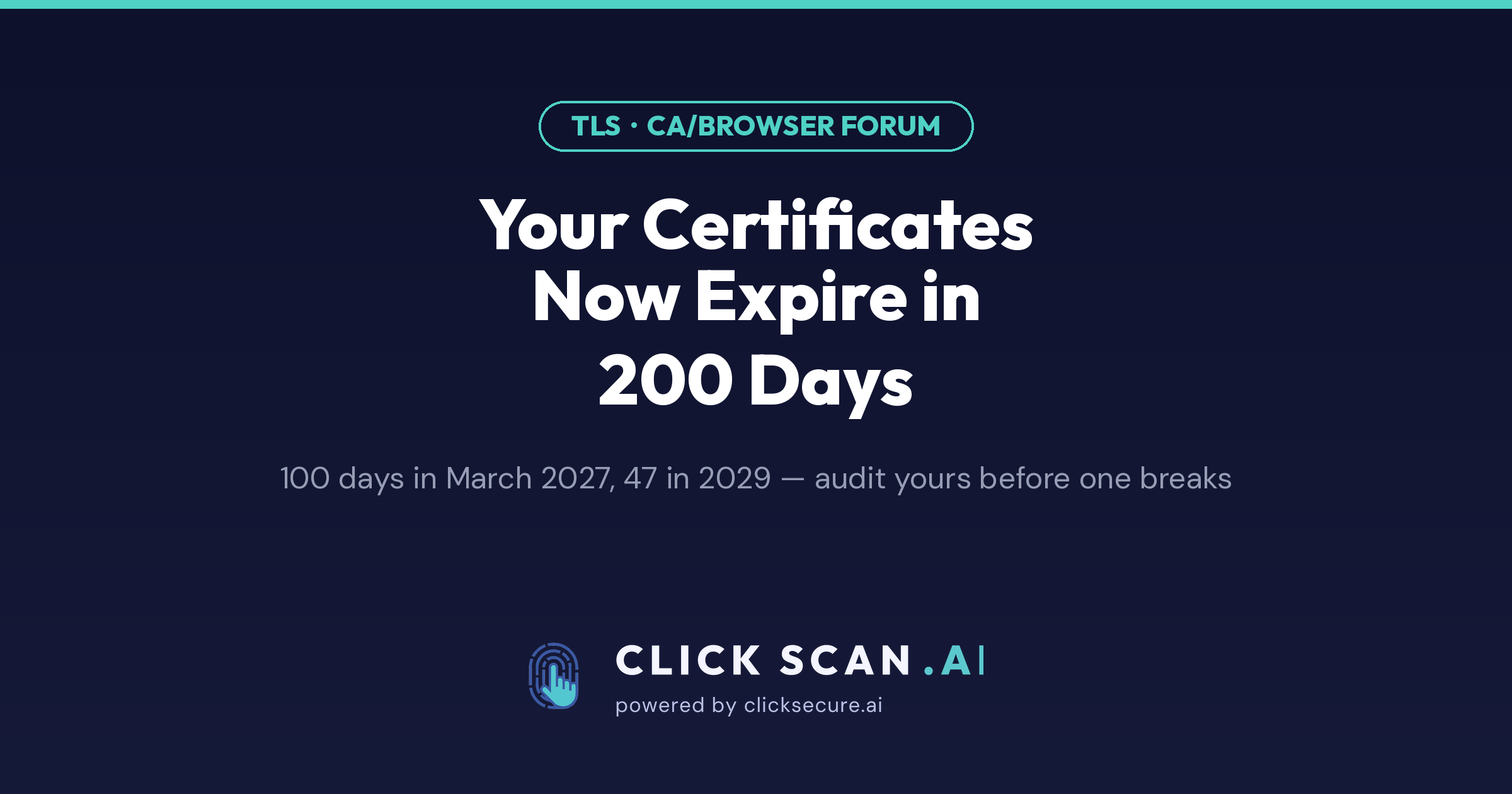 Your TLS certificates now expire in 200 days — and 100 in March 2027